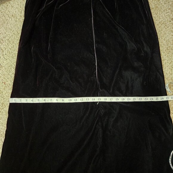 Sz S Late 70s-80s Vintage David Brown for Saks Black Velvet Zipup Gown/Maxi Coat - Picture 12 of 14